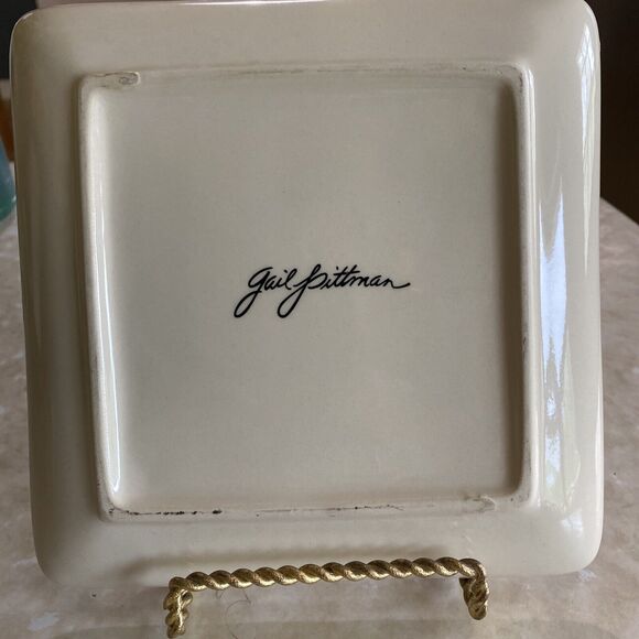 GAIL PITTMAN CHRISTMAS TRIMMINGS Square Side Plate - Partridge In A Pear Tree - Picture 7 of 7